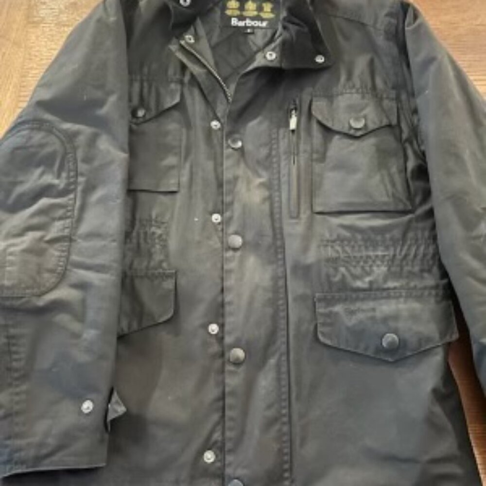 Black Barbour Sapper Waxed Jacket - image 2